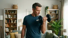 Trening ramion z jedną hantlą: 15-minutowy superset na bicepsy i tricepsy, który zapewni intensywny efekt pompy.